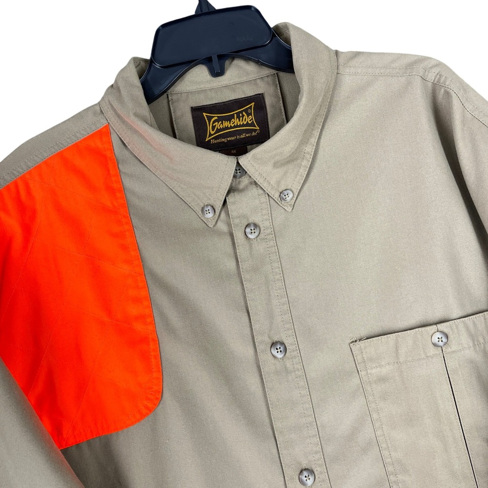 Gamehide Shooting Shirt Blaze Orange Shoulder Hunting Upland Bird Field 4X Mens‎